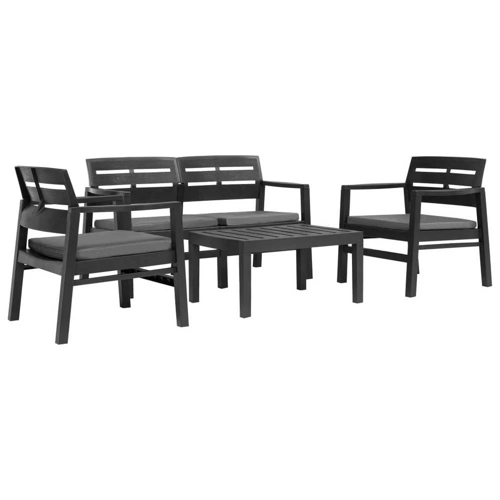 Lauko baldų komplektas Lauko poilsio baldų komplektas, 4d., antrac. sp., plastikas