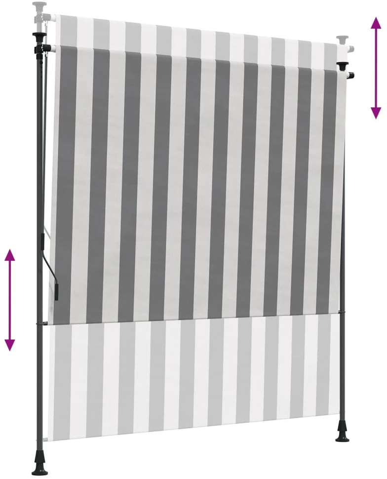 Lauko Ritininė Žaliuzė Antracito ir baltos 150 x 270 cm
