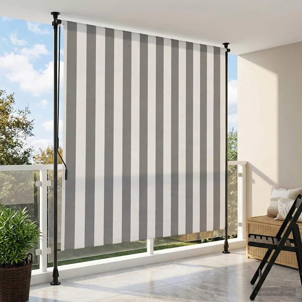 Lauko Ritininė Žaliuzė Antracito ir baltos 150 x 270 cm