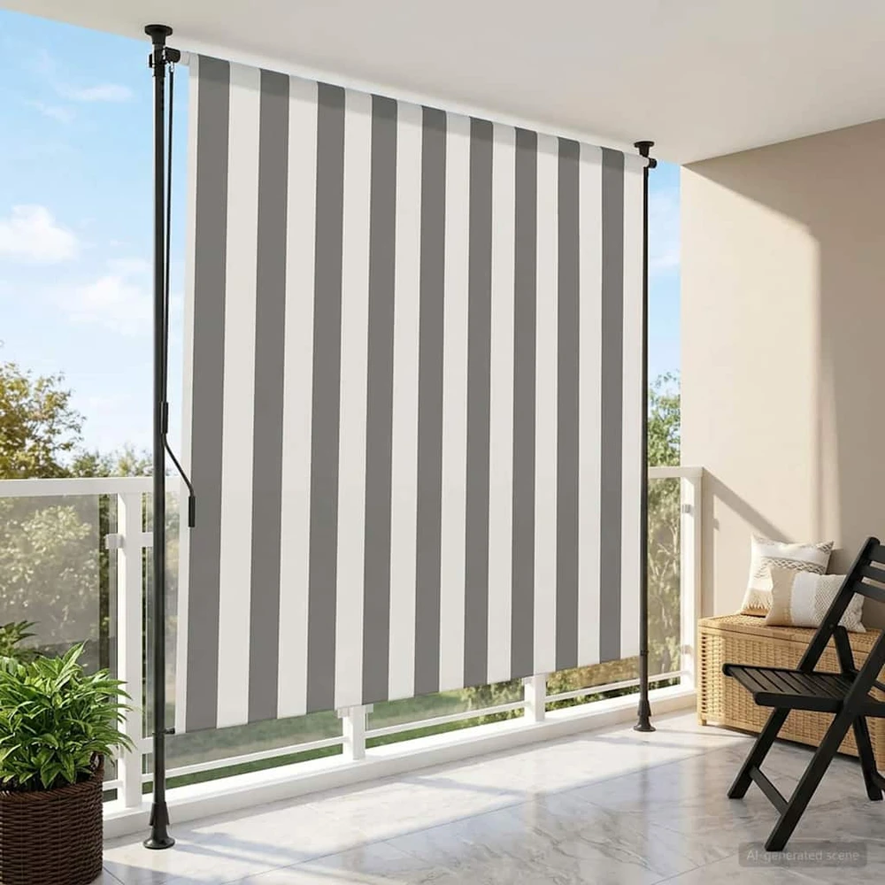 Lauko Ritininė Žaliuzė Antracito ir baltos 100 x 270 cm
