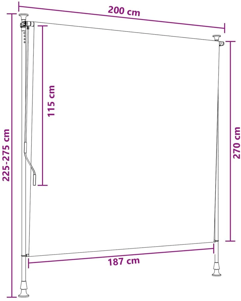 Lauko Ritininė Žaliuzė Smėlio 200 x 270 cm