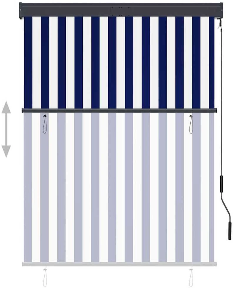 Lauko roletas, baltos ir mėlynos spalvų, 120x250cm