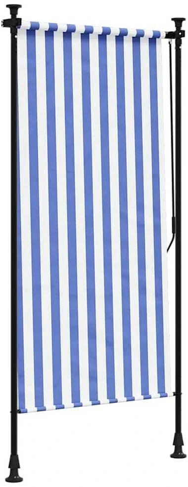 Lauko roletas, mėlynas ir baltas, 100x270cm, audinys ir plienas