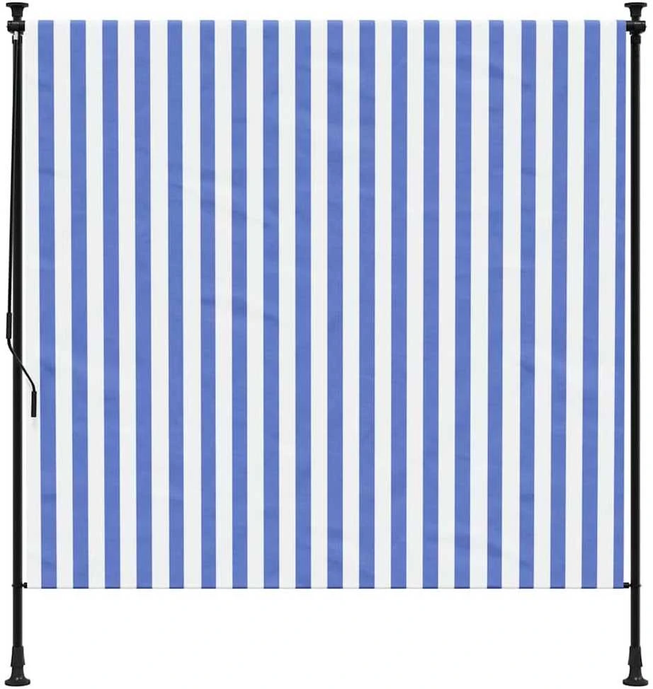 Lauko roletas, mėlynas ir baltas, 200x270cm, audinys ir plienas