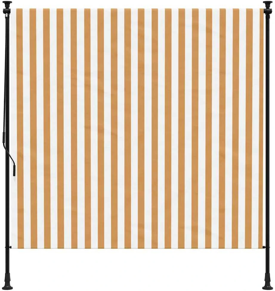 Lauko roletas, oranžinis/baltas, 150x270cm, audinys ir plienas
