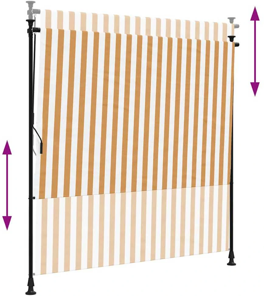 Lauko roletas, oranžinis/baltas, 200x270cm, audinys ir plienas