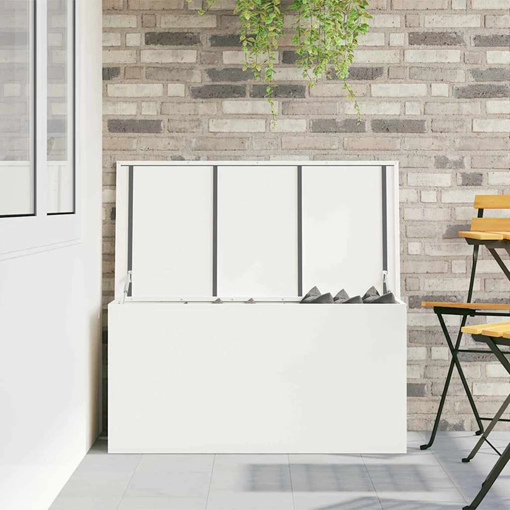 Sodo saugojimo pagalvių dėžė Galvanizuotas plienas 220 L Balta