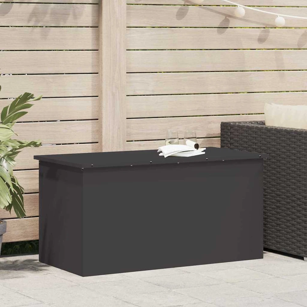 Sodo saugojimo pagalvių dėžė Galvanizuotas plienas 220 L Juoda