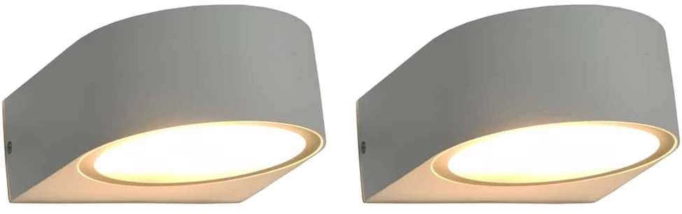 Lauko sieniniai šviestuvai, 2 vnt., 11 W, balti, apvalūs