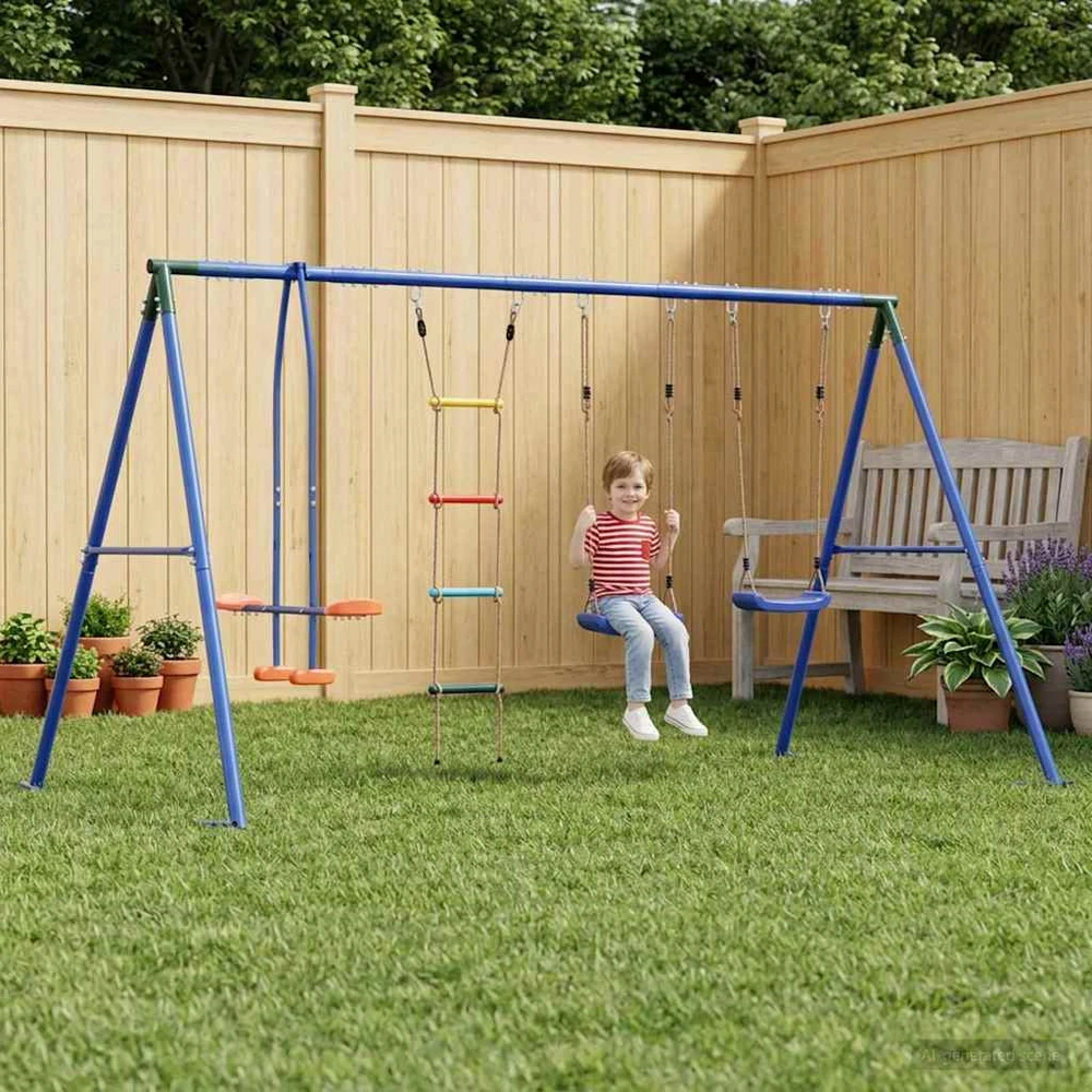Lauko supirčių komplektas Įvairiaspalvis Plienas ir PE