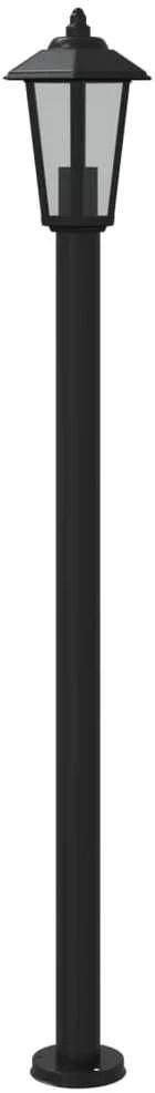 Lauko šviestuvai, 3vnt., juodi, 120cm, nerūdijantis plienas
