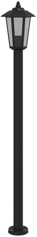Lauko šviestuvai, 3vnt., juodi, 120cm, nerūdijantis plienas