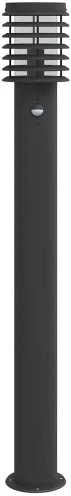 Lauko šviestuvai su jutikliu, 3vnt., juodi, 110cm, plienas