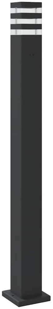 Lauko šviestuvas su jutikliu, 3vnt., juodi, 110cm, aliuminis