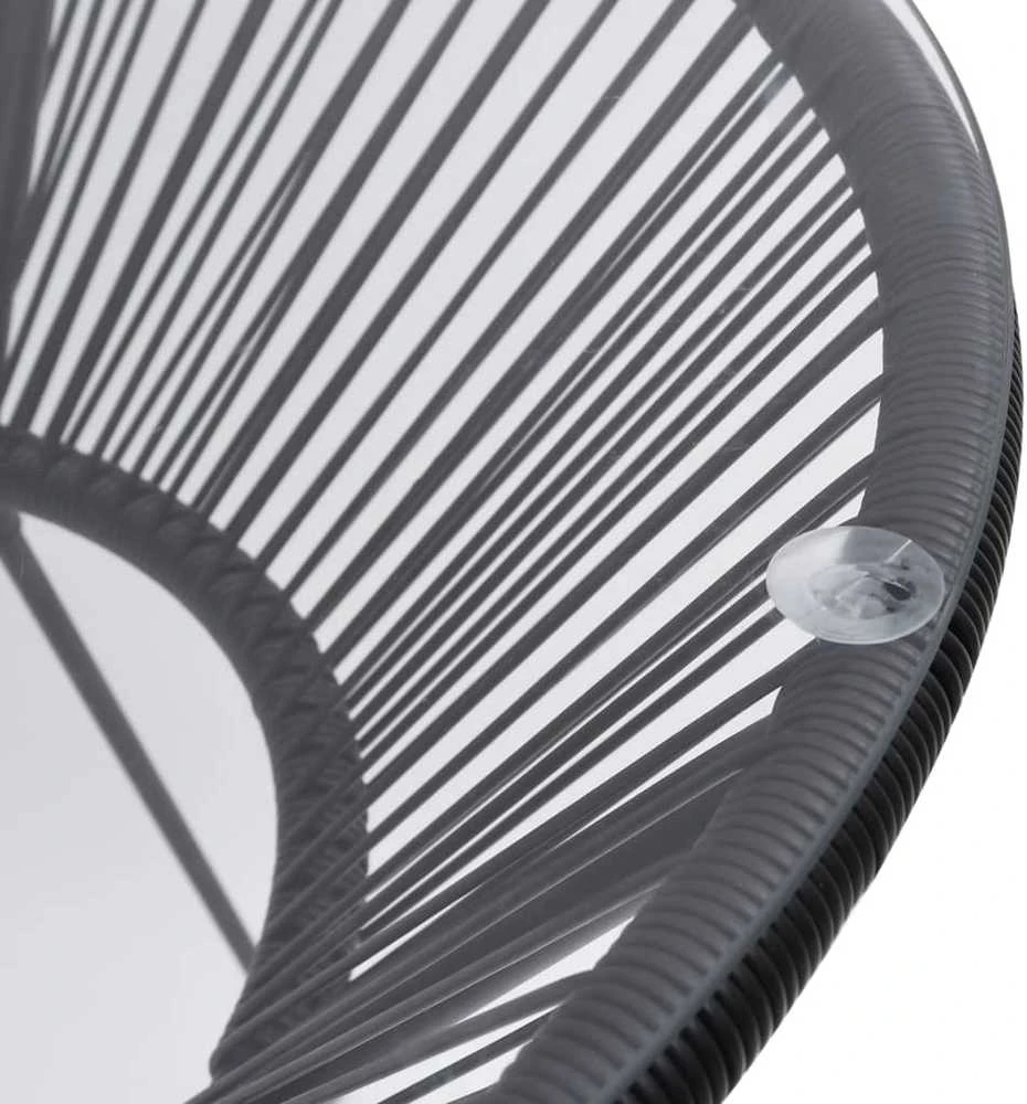 Lauko baldų komplektas Lauko valgomojo baldų komplektas, 3 dalių, juodas, PVC ratanas