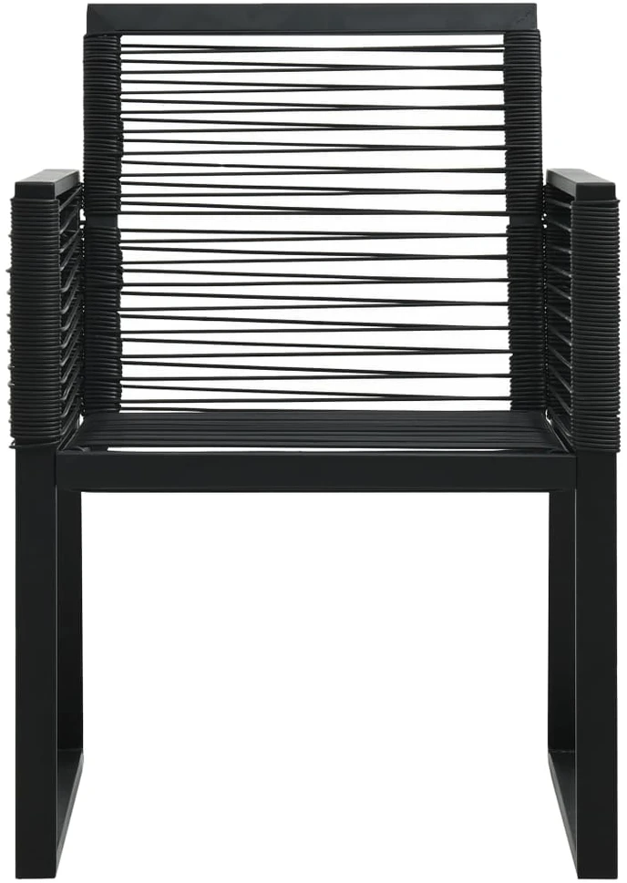 Lauko baldų komplektas Lauko valgomojo baldų komplektas, 3 dalių, juodas, PVC ratanas