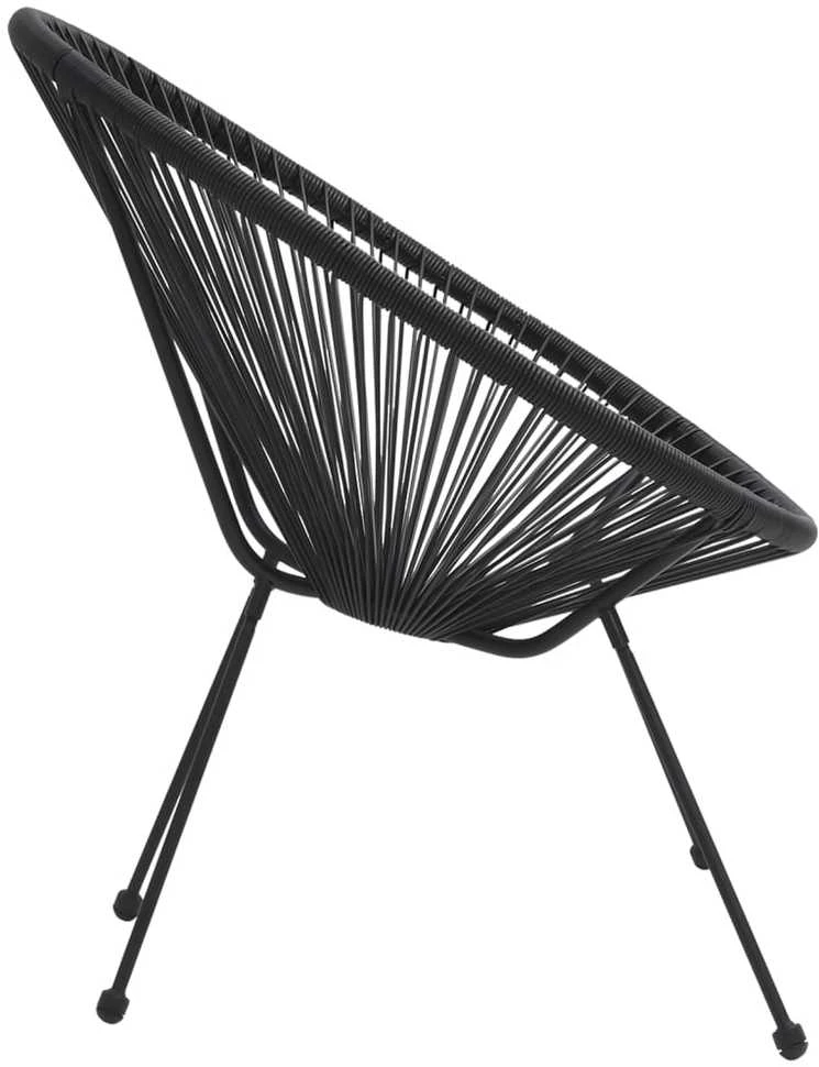 Lauko baldų komplektas Lauko valgomojo baldų komplektas, 5 dalių, juodas, PVC ratanas