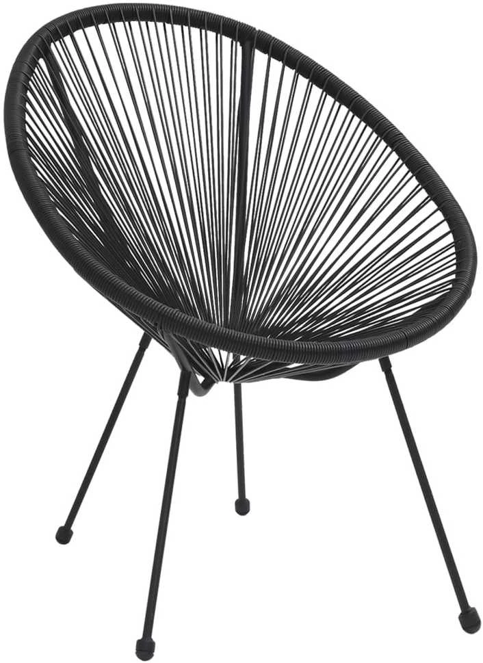 Lauko baldų komplektas Lauko valgomojo baldų komplektas, 5 dalių, juodas, PVC ratanas