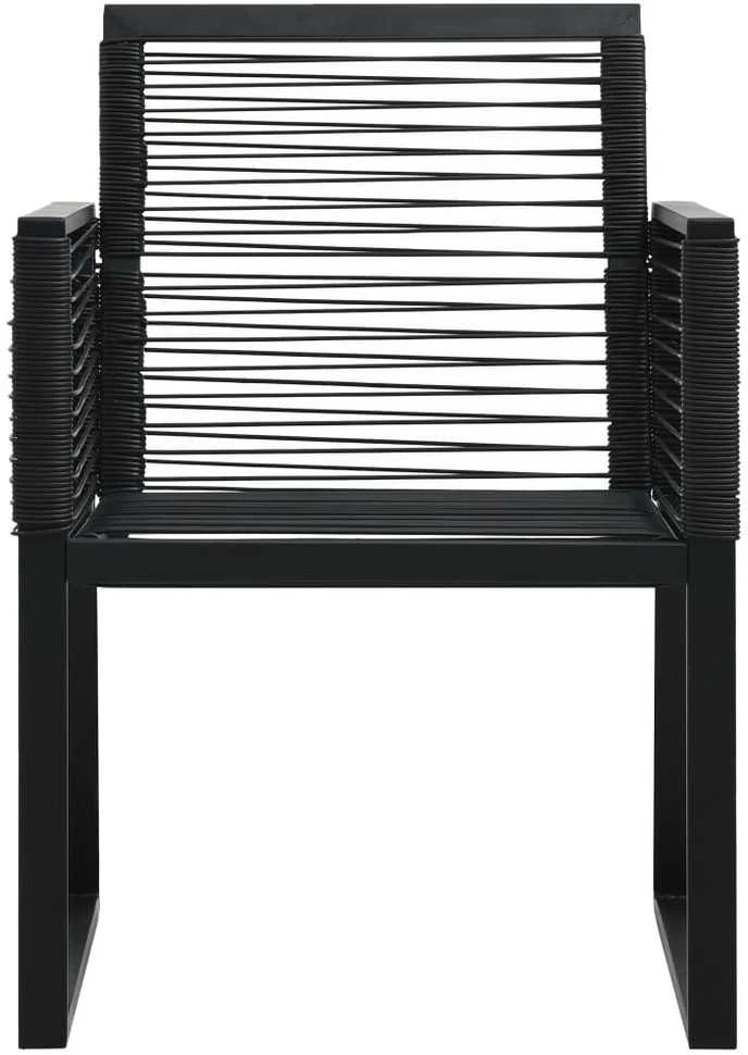Lauko baldų komplektas Lauko valgomojo baldų komplektas, 7 dalių, juodas, PVC ratanas