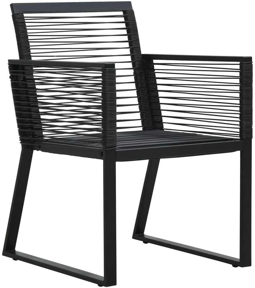 Lauko baldų komplektas Lauko valgomojo baldų komplektas, 7 dalių, juodas, PVC ratanas