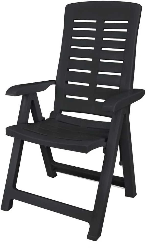 Lauko baldų komplektas Lauko valgomojo baldų komplektas, 9d., antracito, plastikas