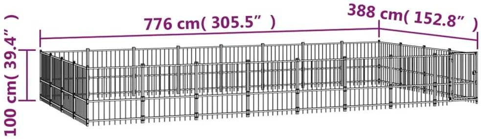 Lauko voljeras šunims, plienas, 30,11m²