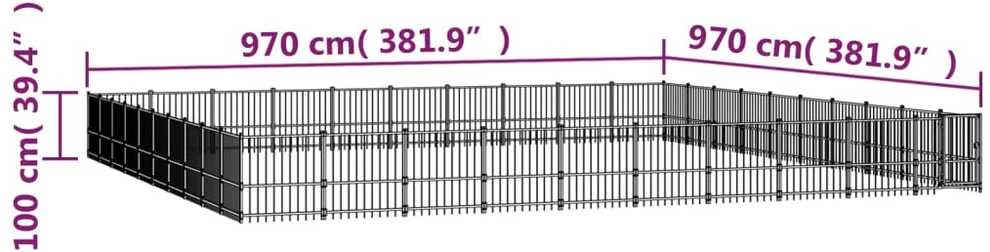 Lauko voljeras šunims, plienas, 94,09m²