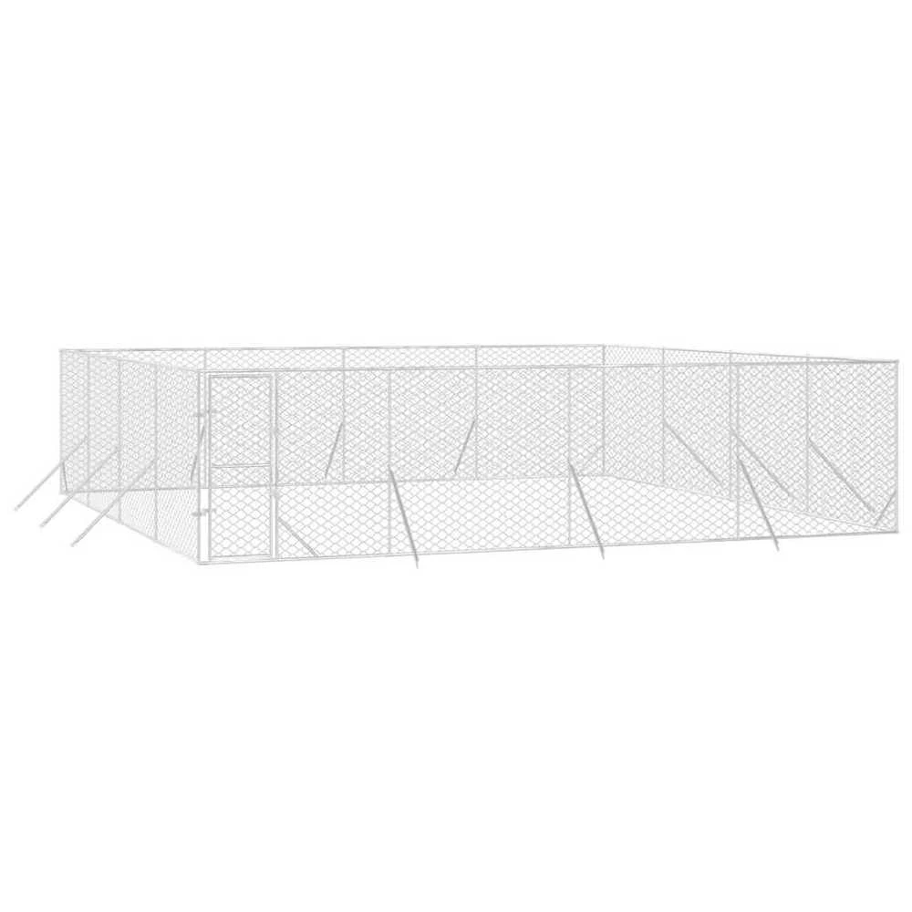 Lauko voljeras šunims, sidabrinis, 8x8x2m, plienas