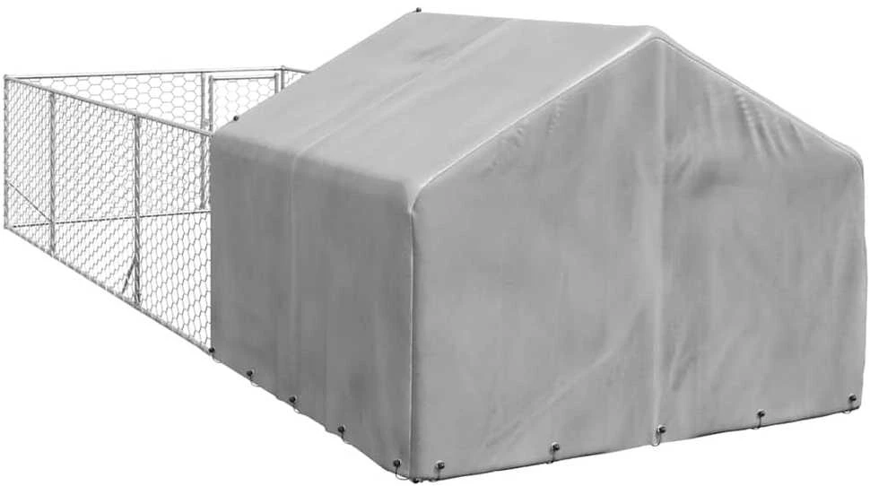 Lauko voljeras šunims su aptvaru, 6x2x1,5m, plienas