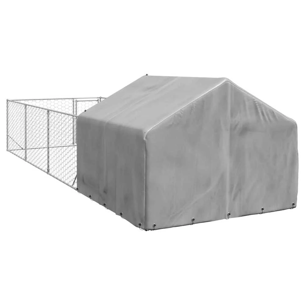 Lauko voljeras šunims su aptvaru, 7x2x1,5m, plienas
