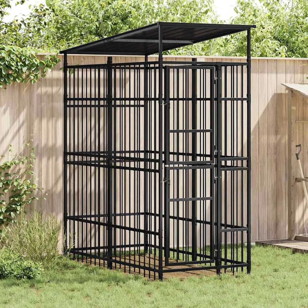 Lauko voljeras šunims su stogu, plienas, 1,84m²