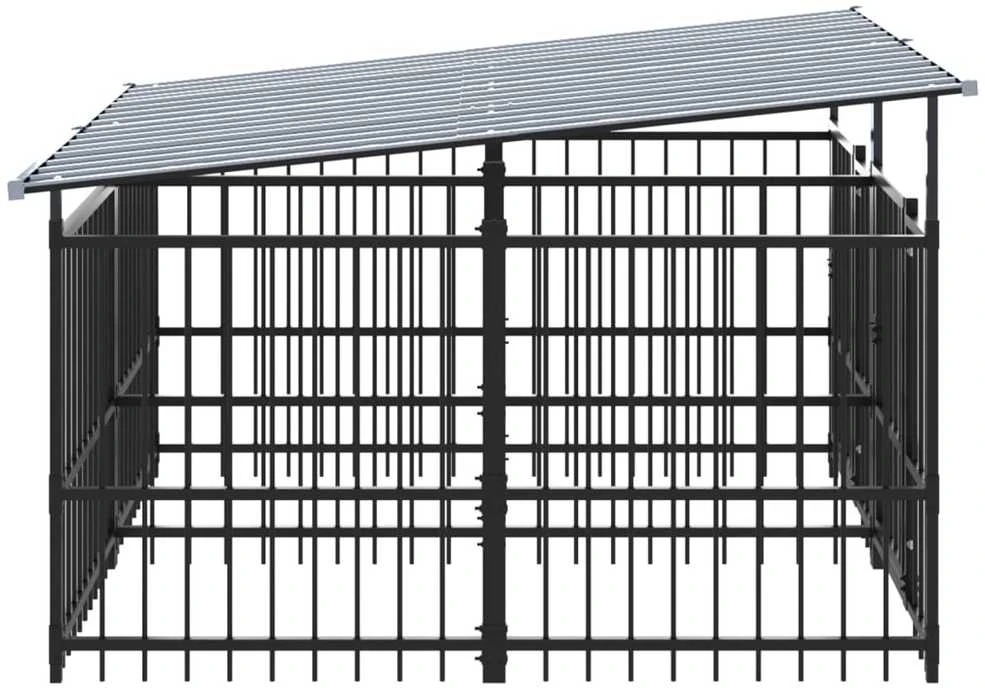 Lauko voljeras šunims su stogu, plienas, 3,75m²