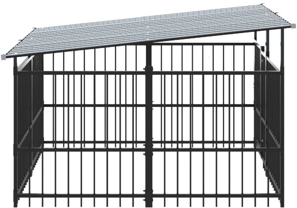 Lauko voljeras šunims su stogu, plienas, 3,75m²