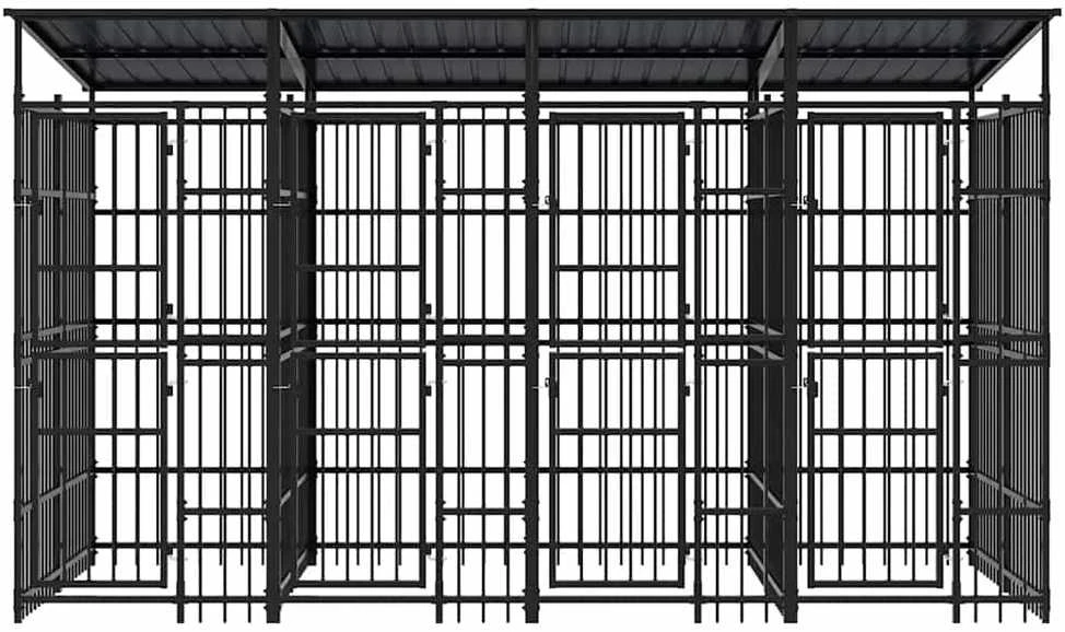 Lauko voljeras šunims su stogu, plienas, 7,37m²