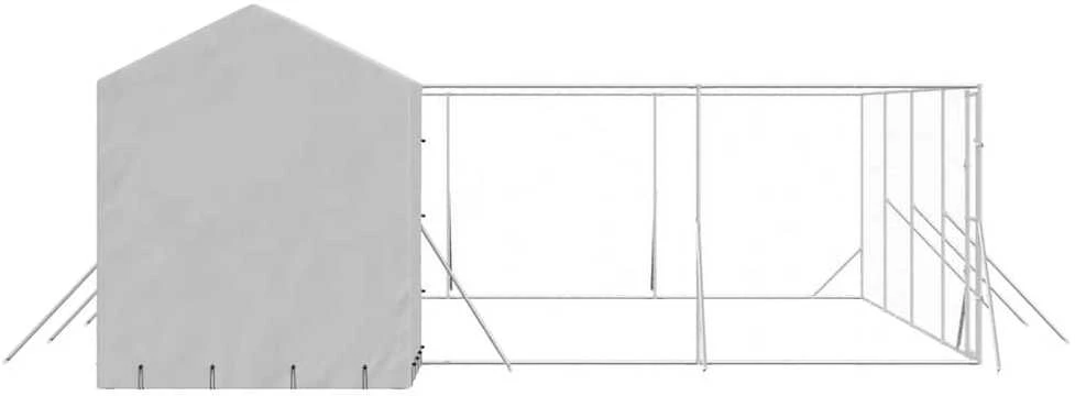 Lauko voljeras šunims su stogu, sidabrinis, 10x6x2,5m, plienas