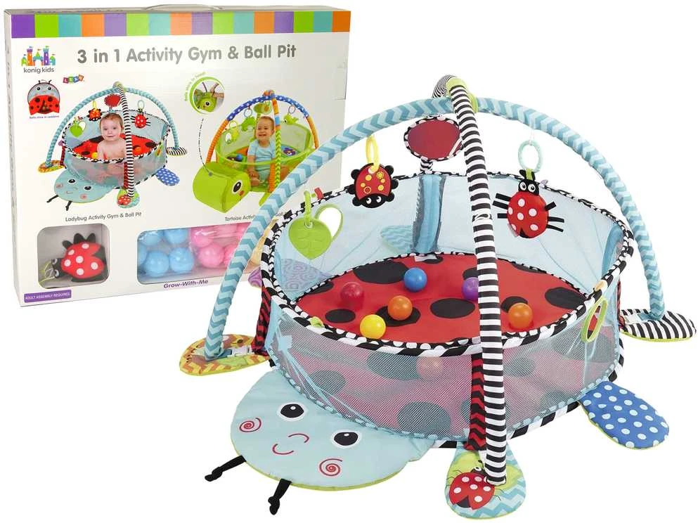 Lean Toys Žaidimų kilimėlis Konig Kids su baseinu ir kamuoliukais