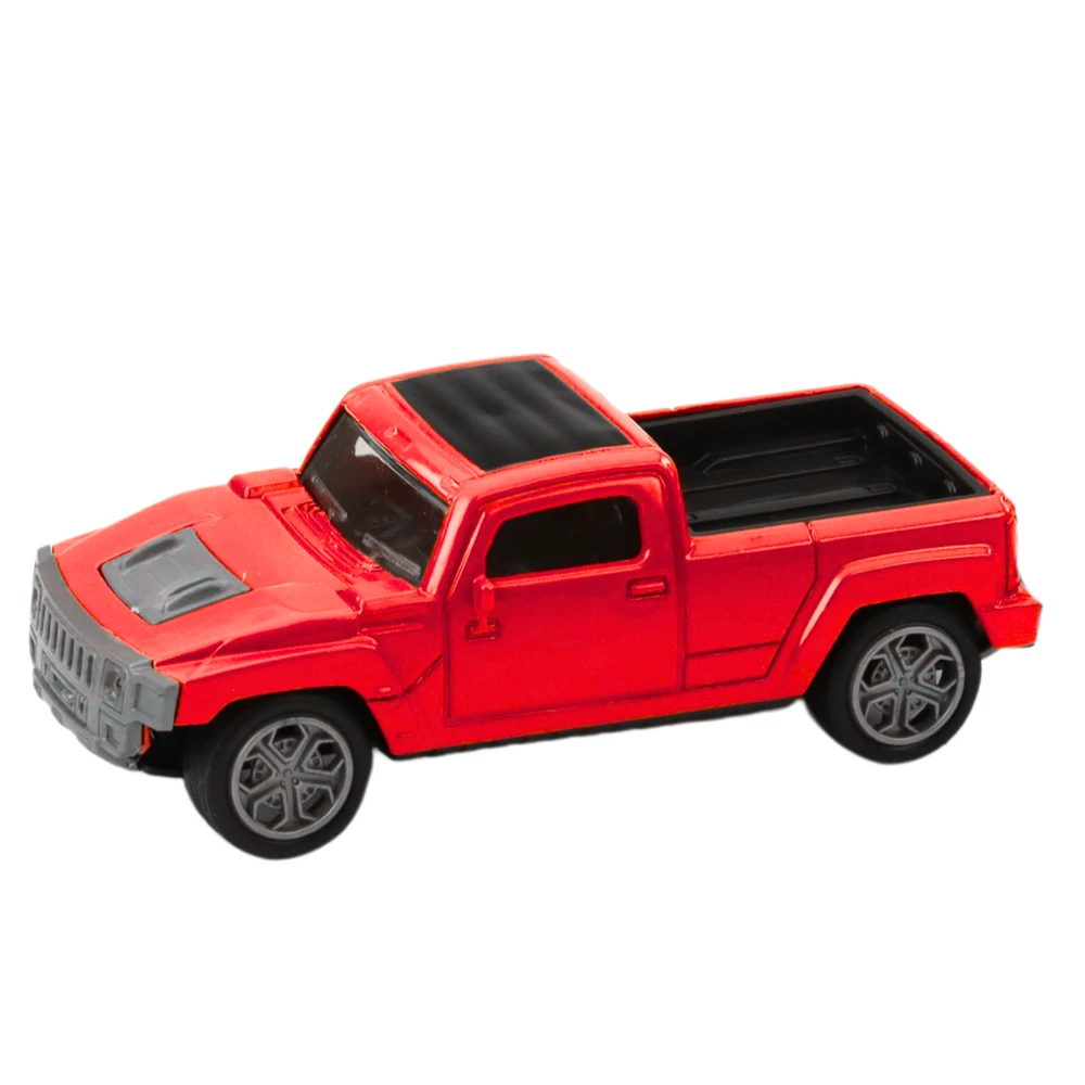 Lean Toys Raudonas metalinis automobilis su kemperiu