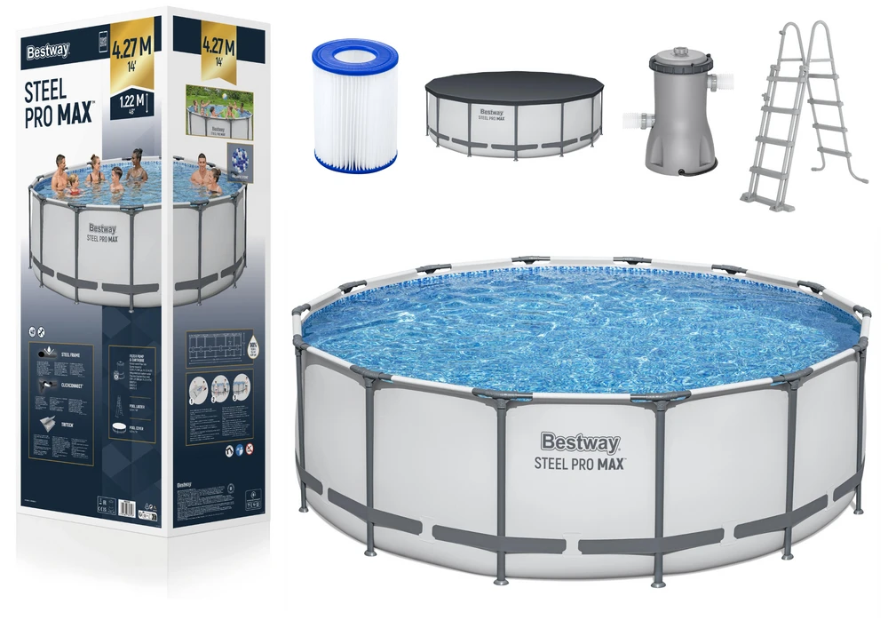 Rėminis baseinas 14 FT 427 x 122 cm STEEL PRO MAX BESTWAY