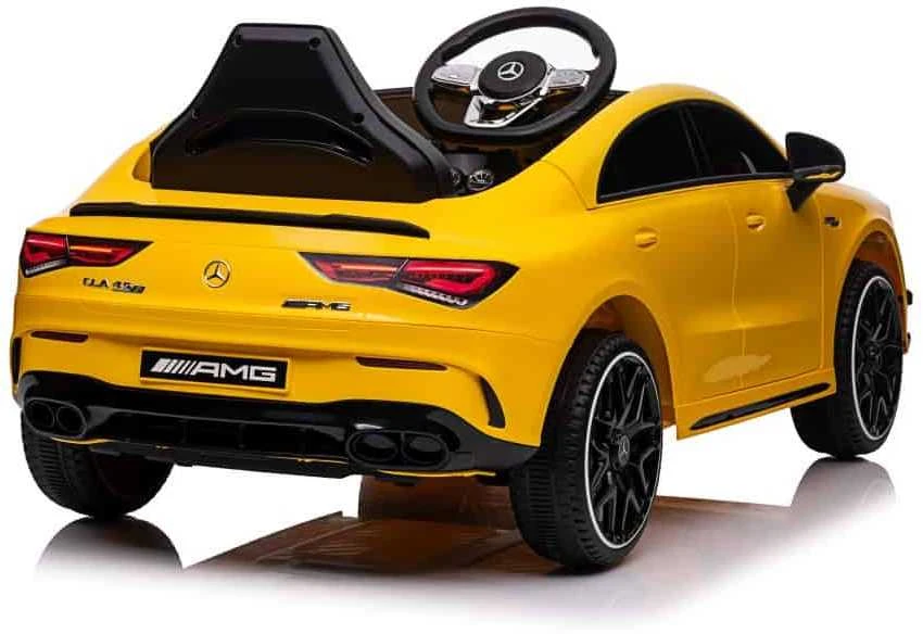 Lean Cars Vienvietis elektromobilis vaikams Mercedes CLA 45s AMG, geltonas