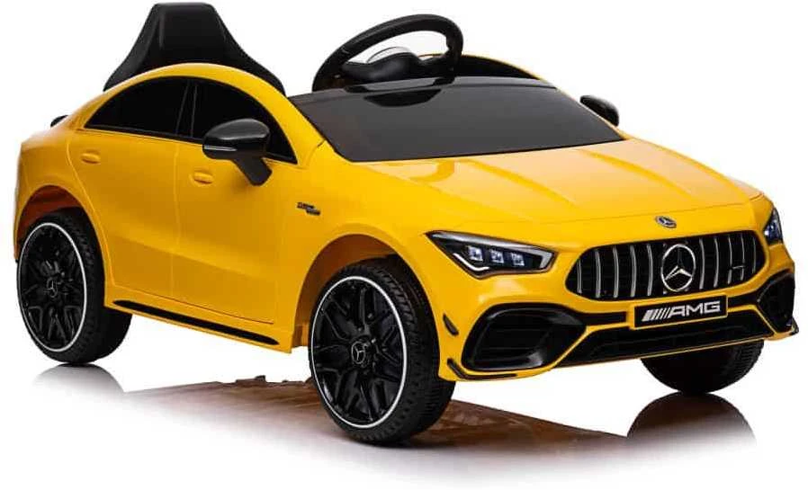 Lean Cars Vienvietis elektromobilis vaikams Mercedes CLA 45s AMG, geltonas