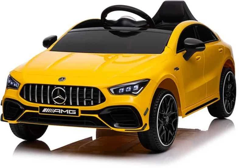 Lean Cars Vienvietis elektromobilis vaikams Mercedes CLA 45s AMG, geltonas