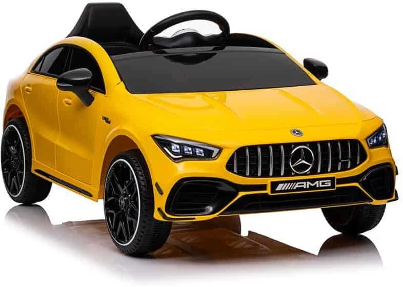 Lean Cars Vienvietis elektromobilis vaikams Mercedes CLA 45s AMG, geltonas
