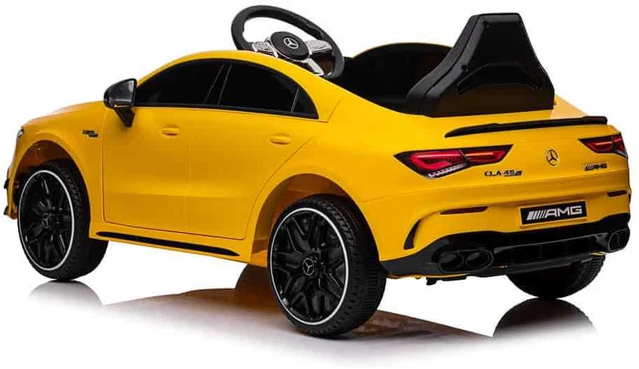 Lean Cars Vienvietis elektromobilis vaikams Mercedes CLA 45s AMG, geltonas