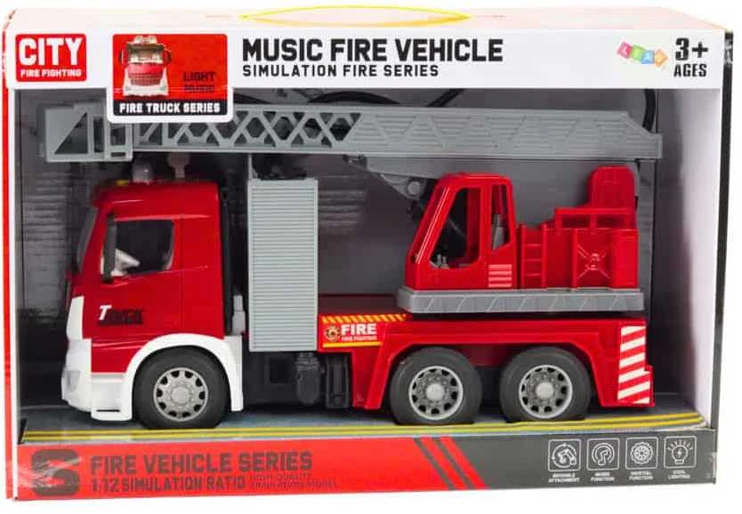 Lean Toys Gaisrinės mašinos su strėle komplektas