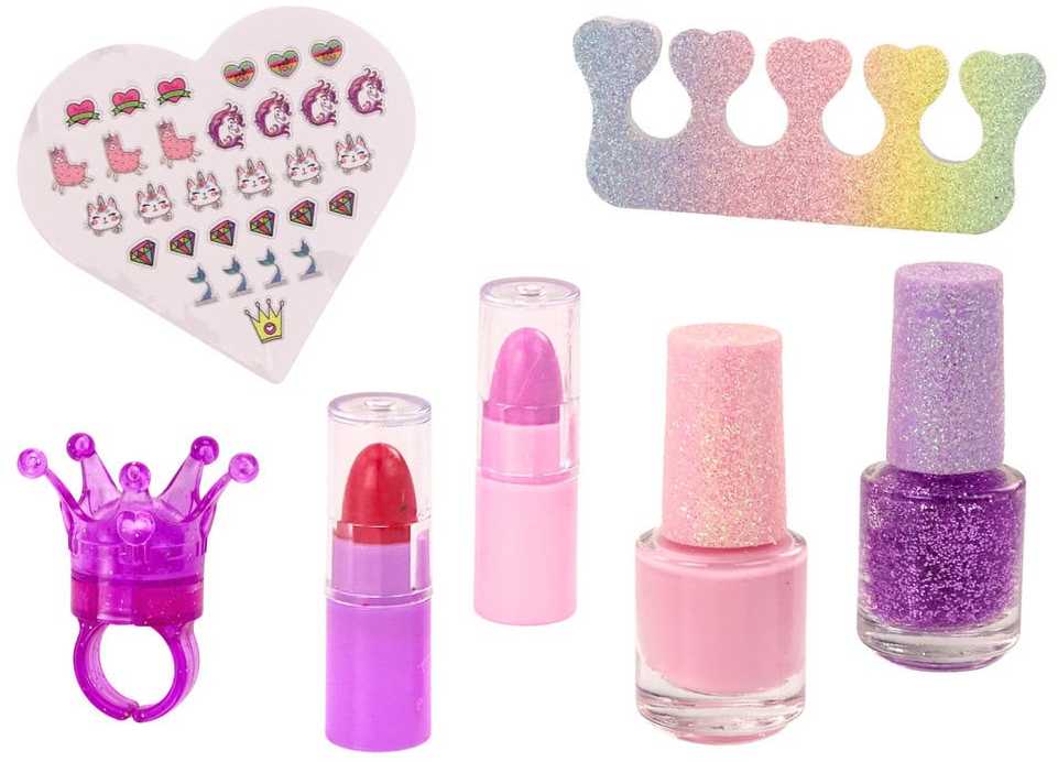 Lean Toys Grožio rinkinys su pliušine kosmetine ir katės motyvu
