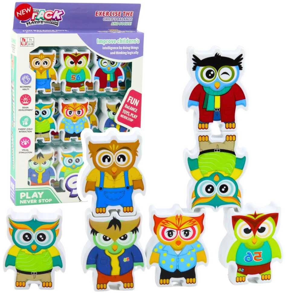 Lean Toys Įgūdžių lavinimo žaidimas Pelėdos 18 vnt