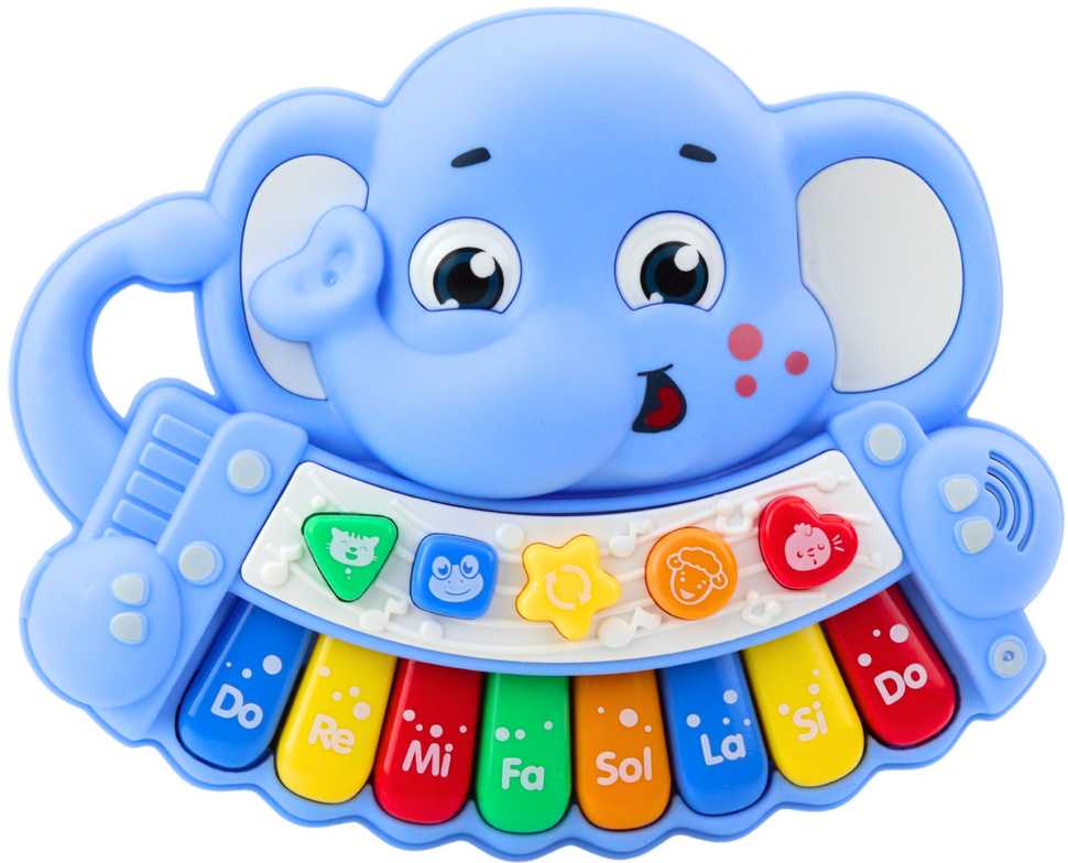 Lean Toys Interaktyvus mėlynas drambliuko pianinas