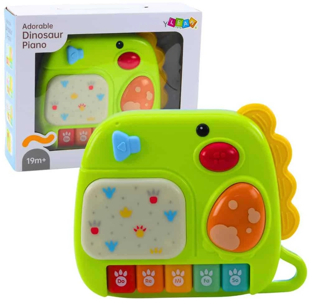Lean Toys INTERAKTYVUS PIANINAS ŽALIAS DINOZAURAS