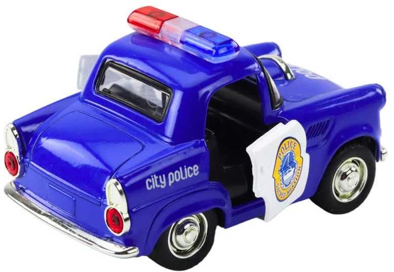 Lean Toys Klasikinis policijos automobilis 1:38 su šviesomis ir garsais, mėlynas