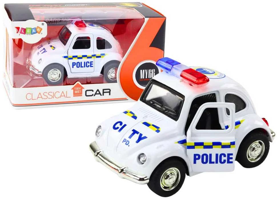 Lean Toys Klasikinis 1:38 Mastelio Policijos Automobilis su Šviesomis ir Garsu